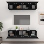 TV-Möbelset 4 Einheiten aus schwarzem Sperrholz 80x30x30 cm von vidaXL, TV-Möbel - Ref: Foro24-3114183, Preis: 190,99 €, Raba...