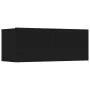 Set muebles de TV 4 uds madera contrachapada negro 80x30x30 cm de vidaXL, Muebles TV - Ref: Foro24-3114183, Precio: 179,02 €,...