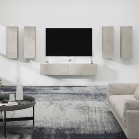 Set de muebles de TV 6 pzas madera contrachapada gris hormigón de vidaXL, Muebles TV - Ref: Foro24-3114345, Precio: 293,20 €,...