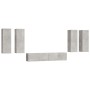 TV-Möbelset 6-teilig betongraues Sperrholz von vidaXL, TV-Möbel - Ref: Foro24-3114345, Preis: 293,20 €, Rabatt: %