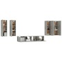 Set de muebles de TV 6 pzas madera contrachapada gris hormigón de vidaXL, Muebles TV - Ref: Foro24-3114345, Precio: 305,39 €,...