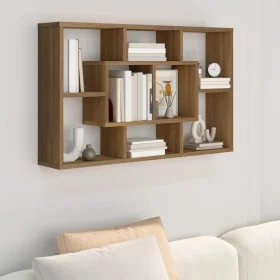 Engineered oak brown wood wall shelf 85x16x52.5 cm by vidaXL, Shelves and shelves - Ref: Foro24-820462, Price: 35,56 €, Disco...