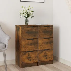 Sideboards 2 Stück Räuchereiche Sperrholz 30x30x70 cm von vidaXL, Sideboards - Ref: Foro24-817013, Preis: 76,53 €, Rabatt: %