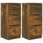 Sideboards 2 Stück Räuchereiche Sperrholz 30x30x70 cm von vidaXL, Sideboards - Ref: Foro24-817013, Preis: 77,42 €, Rabatt: %