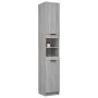 Armario de baño madera contrachapada gris Sonoma 32x34x188,5 cm de vidaXL, Taquillas y armarios de almacenamiento - Ref: Foro...