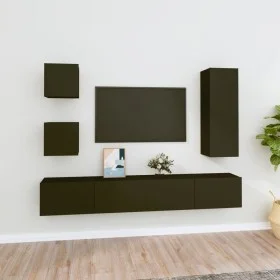 5-piece TV furniture set made of black plywood by vidaXL, TV Furniture - Ref: Foro24-3114439, Price: 174,80 €, Discount: %