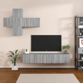 Set de muebles de TV 7 pzas madera contrachapada gris sonoma de vidaXL, Muebles TV - Ref: Foro24-3114508, Precio: 186,07 €, D...