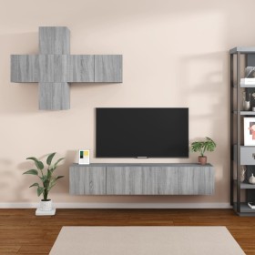TV-Möbelset 7-teilig, sonomagraues Sperrholz von vidaXL, TV-Möbel - Ref: Foro24-3114508, Preis: 180,60 €, Rabatt: %