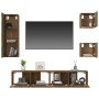 Set de muebles de TV 5 pzas madera contrachapada roble ahumado de vidaXL, Muebles TV - Ref: Foro24-3114443, Precio: 129,22 €,...