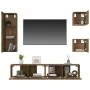 TV-Möbelset 5-teilig aus geräuchertem Eichensperrholz von vidaXL, TV-Möbel - Ref: Foro24-3114443, Preis: 124,40 €, Rabatt: %