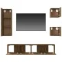 TV-Möbelset 5-teilig aus geräuchertem Eichensperrholz von vidaXL, TV-Möbel - Ref: Foro24-3114443, Preis: 124,40 €, Rabatt: %
