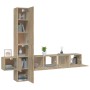 TV-Möbelset 5-teilig Sonoma-Eichensperrholz von vidaXL, TV-Möbel - Ref: Foro24-3114248, Preis: 177,86 €, Rabatt: %
