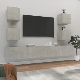 TV-Möbelset 6-teilig Sperrholz grau Beton von vidaXL, TV-Möbel - Ref: Foro24-3114265, Preis: 169,87 €, Rabatt: %