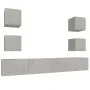 Set de muebles de TV 6 pzas madera contrachapada gris hormigón de vidaXL, Muebles TV - Ref: Foro24-3114265, Precio: 169,87 €,...