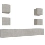 TV-Möbelset 6-teilig Sperrholz grau Beton von vidaXL, TV-Möbel - Ref: Foro24-3114265, Preis: 173,14 €, Rabatt: %