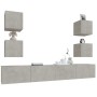 TV-Möbelset 6-teilig Sperrholz grau Beton von vidaXL, TV-Möbel - Ref: Foro24-3114265, Preis: 173,14 €, Rabatt: %