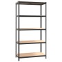 Sturdy shelving 5 levels plywood gray steel by vidaXL, Industrial shelving - Ref: Foro24-152879, Price: 63,32 €, Discount: %