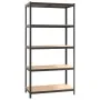 Sturdy shelving 5 levels plywood gray steel by vidaXL, Industrial shelving - Ref: Foro24-152879, Price: 62,45 €, Discount: %