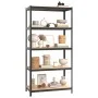 Sturdy shelving 5 levels plywood gray steel by vidaXL, Industrial shelving - Ref: Foro24-152879, Price: 62,45 €, Discount: %