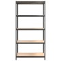 Sturdy shelving 5 levels plywood gray steel by vidaXL, Industrial shelving - Ref: Foro24-152879, Price: 63,32 €, Discount: %