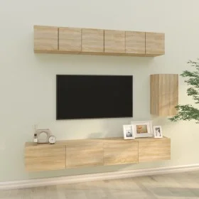 TV-Möbelset 6-teilig Sonoma-Eiche-Sperrholz von vidaXL, TV-Möbel - Ref: Foro24-3114616, Preis: 216,14 €, Rabatt: %