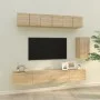 TV furniture set 6 pieces sonoma oak plywood by vidaXL, TV Furniture - Ref: Foro24-3114616, Price: 216,14 €, Discount: %