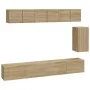 TV furniture set 6 pieces sonoma oak plywood by vidaXL, TV Furniture - Ref: Foro24-3114616, Price: 216,14 €, Discount: %
