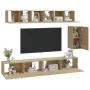 TV furniture set 6 pieces sonoma oak plywood by vidaXL, TV Furniture - Ref: Foro24-3114616, Price: 216,14 €, Discount: %