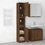 Armario de baño contrachapada marrón roble 32x34x188,5 cm de vidaXL, Taquillas y armarios de almacenamiento - Ref: Foro24-817...