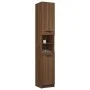 Armario de baño contrachapada marrón roble 32x34x188,5 cm de vidaXL, Taquillas y armarios de almacenamiento - Ref: Foro24-817...