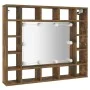 Furniture with smoked oak mirror and LED lights 91x15x76.5 cm by vidaXL, bathroom vanities - Ref: Foro24-820448, Price: 77,48...