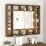 Furniture with smoked oak mirror and LED lights 91x15x76.5 cm by vidaXL, bathroom vanities - Ref: Foro24-820448, Price: 77,48...