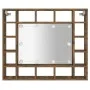 Furniture with smoked oak mirror and LED lights 91x15x76.5 cm by vidaXL, bathroom vanities - Ref: Foro24-820448, Price: 77,48...