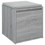 Sonoma grauer Sperrholzhocker mit Schublade 40,5 x 40 x 40 cm von vidaXL, Aufbewahrungskörbe - Ref: Foro24-820518, Preis: 36,...