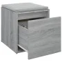 Sonoma grauer Sperrholzhocker mit Schublade 40,5 x 40 x 40 cm von vidaXL, Aufbewahrungskörbe - Ref: Foro24-820518, Preis: 36,...