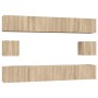 Set de muebles para TV 6 pzas madera contrachapada roble sonoma de vidaXL, Muebles TV - Ref: Foro24-3114368, Precio: 241,61 €...