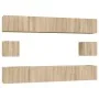 Set de muebles para TV 6 pzas madera contrachapada roble sonoma de vidaXL, Muebles TV - Ref: Foro24-3114368, Precio: 227,17 €...