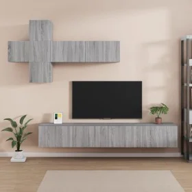 TV furniture set 7 pieces Sonoma gray plywood by vidaXL, TV Furniture - Ref: Foro24-3114524, Price: 204,60 €, Discount: %