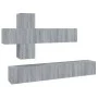 TV furniture set 7 pieces Sonoma gray plywood by vidaXL, TV Furniture - Ref: Foro24-3114524, Price: 204,60 €, Discount: %
