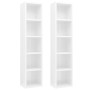 CD-Regal 2 Stk. Weiß glänzendes Sperrholz 21x16x93,5 cm von vidaXL, CD- und DVD-Speicher - Ref: Foro24-802702, Preis: 46,77 €...