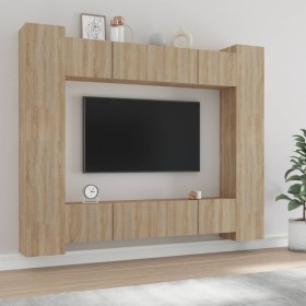 Set de muebles para TV 8 pzas madera contrachapada roble Sonoma de vidaXL, Muebles TV - Ref: Foro24-3114232, Precio: 364,51 €...