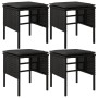 Set comedor de jardín 6 pzas con cojines ratán sintético negro