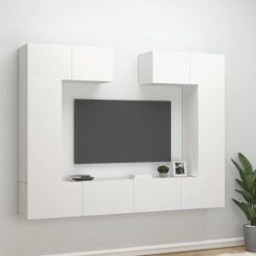 TV furniture set 6 pieces white plywood by vidaXL, TV Furniture - Ref: Foro24-3114462, Price: 318,24 €, Discount: %