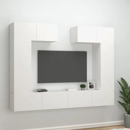 TV-Möbelset 6-teilig aus weißem Sperrholz von vidaXL, TV-Möbel - Ref: Foro24-3114462, Preis: 325,31 €, Rabatt: %
