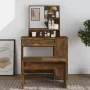 Dressing table with smoked oak mirror 86.5x35x136 cm by vidaXL, Bedroom Dressers - Ref: Foro24-820493, Price: 76,47 €, Discou...
