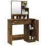 Dressing table with smoked oak mirror 86.5x35x136 cm by vidaXL, Bedroom Dressers - Ref: Foro24-820493, Price: 76,47 €, Discou...