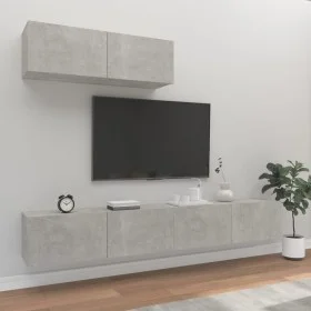 TV furniture set 3 pieces concrete gray plywood by vidaXL, TV Furniture - Ref: Foro24-3114481, Price: 137,70 €, Discount: %