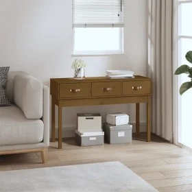 Solid pine wood honey brown console table 114x40x75 cm by vidaXL, Side tables - Ref: Foro24-821757, Price: 86,13 €, Discount: %