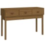 Solid pine wood honey brown console table 114x40x75 cm by vidaXL, Side tables - Ref: Foro24-821757, Price: 86,13 €, Discount: %