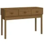 Solid pine wood honey brown console table 114x40x75 cm by vidaXL, Side tables - Ref: Foro24-821757, Price: 86,13 €, Discount: %